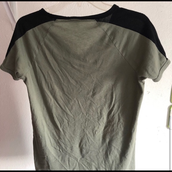 Olive Green PINK tee - Picture 3 of 4